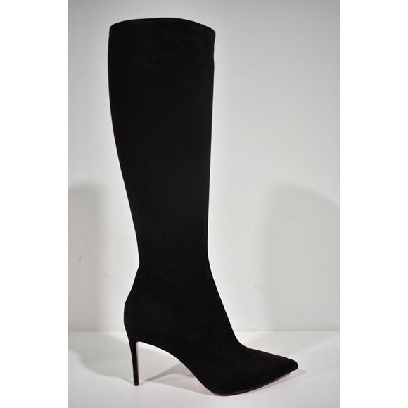 Christian Louboutin Kate Botta 85 Black Suede Knee High Zipper Heel Boot 37 - Picture 2 of 12